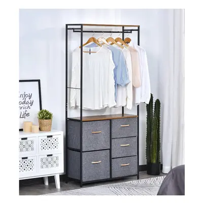 Metal Open Wardrobe Industrial Storage Cabinet Tall Clothes Hanger Coat Rack