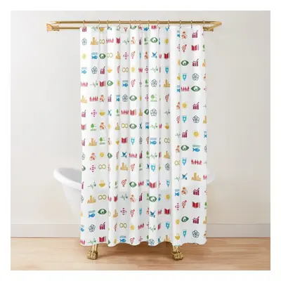 Shower Curtains UN Global Goals - United Nations Sustainable Development Goals SDGs for Bathroom