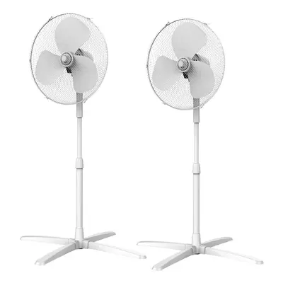 Igenix DF1655 Pedestal Oscillating 3-Speed Fan with Mesh Safety Grill, 16-Inch, W, White, (Pack 