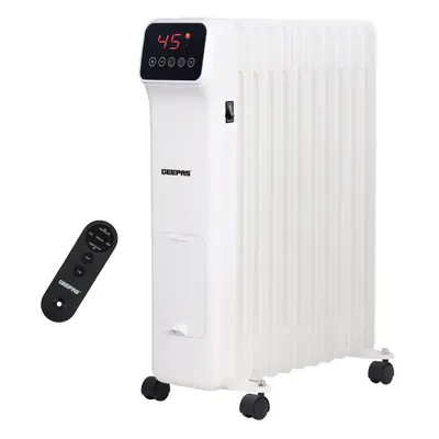 Geepas 2500W Digital Oil Filled Radiator Portable Electric Heater Remote Control