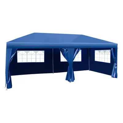 Outsunny 3m x 6m Pop Up Gazebo Party Tent Canopy Marquee with Storage Bag Blue