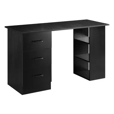 HOMCOM Computer Desk w/ Storage, Writing Study Table for Home Office, Black