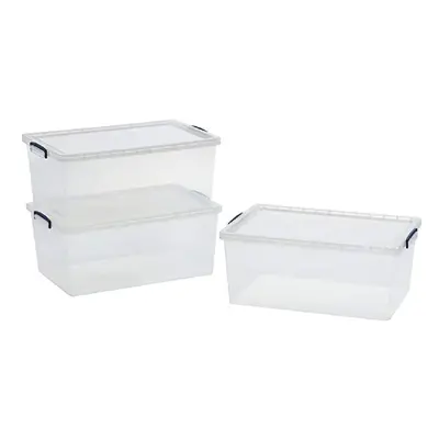 Really Useful Products Litre Box, Nestable Clear, Transparent Clear, Pack of in Card