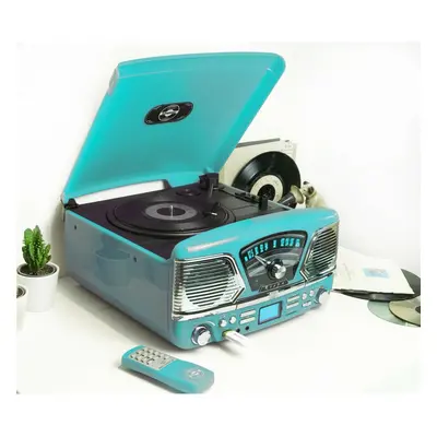 Roxy Vinyl Record Player Turntable CD Radio USB Bluetooth Music System