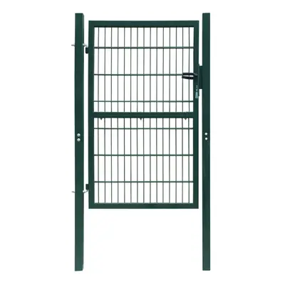 vidaXL 2D Metal Garden Fence Gate Yard Wire Mesh Single Door Green with Lock