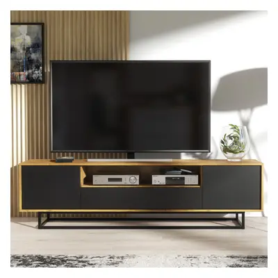 TV Unit 200cm Loft Creative Furniture - Oak & Black