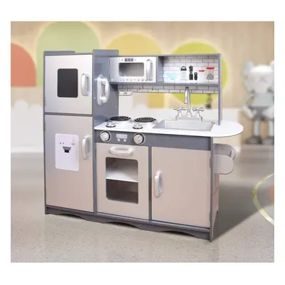 MCC Large Kids Grey/Silver Wooden Kitchen Playset