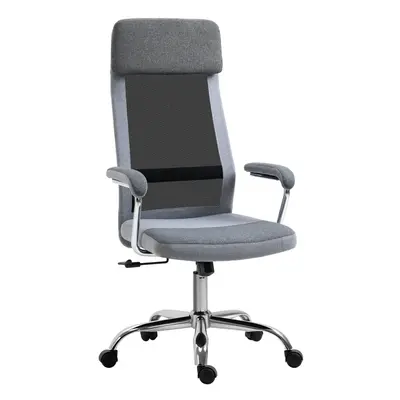 Vinsetto Office Chair Mesh High Back Swivel Task Home Desk Chair w/ Arm, Grey