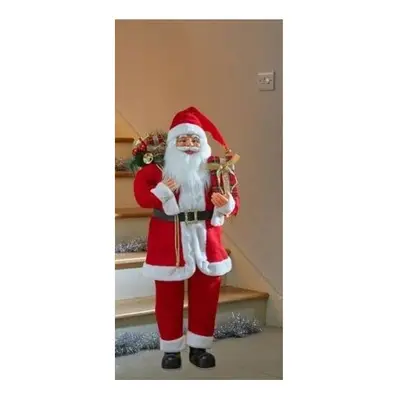 Deluxe 80cm Standing Santa Claus Figure Festive Santa Ornament Xmas