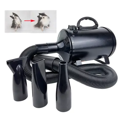 2800W Stepless Speed Dog Pet Hair Dryer Black Low Noise Grooming Cat Hairdryer Professional Heat