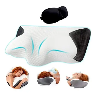 Infused with Cooling Charcoal Memory Foam Pillow, Orthopedic Pillow, Pillows for Neck Pain, Side