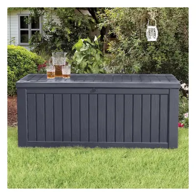 Keter Garden Storage Box 570L Anthracite Outdoor Storage Chest Trunk Organiser