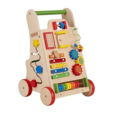 KiddyMoon Wooden Baby Walker Interactive Educational Toy for Children Multifunctional Push-Along