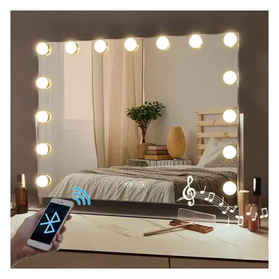 FENCHILIN Bluetooth Hollywood Vanity Mirror with Lights Tabletop Light Up Rotation for Make Up 5