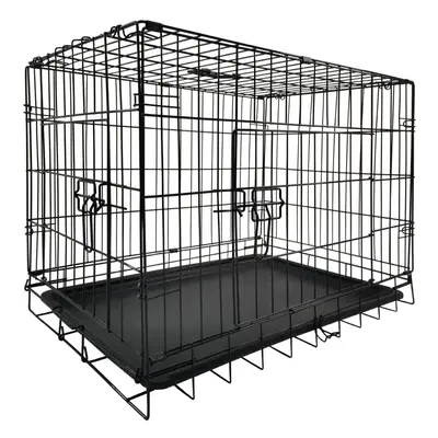 Black Metal Folding 36" Pet Crate Dog Crate Cage Transport