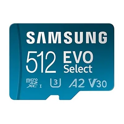 Samsung EVO Select 512GB microSDXC UHS-I U3 130MB/s Full HD & 4K UHD Memory Card inc. SD-Adapter