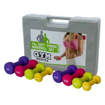 GYM MASTER Dumbbell Weights Set Kit Aerobics Gym Class Workout Ladies Yoga Pilates 10kg