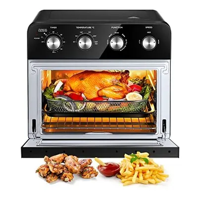 FOHERE Air Fryer Oven 23L Mini Oven, Multi-function Countertop Convection Oven with Rotisserie a