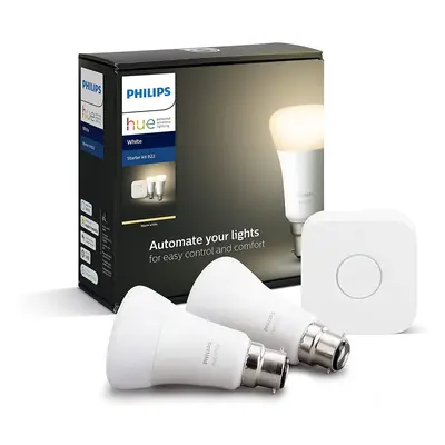 Philips Hue Warm White Starter Kit - B22 Bayonet Fitting