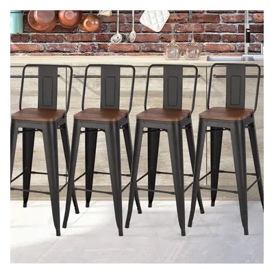 4pcs Industrial Barstools Counter Height Metal Bar Stool Chair Seat