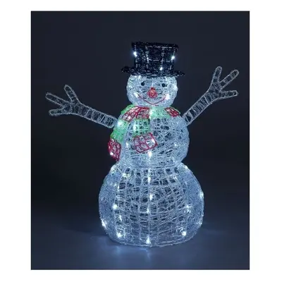 Outdoor Spun Acrylic Snowman Christmas Decoration Large Ice White LED