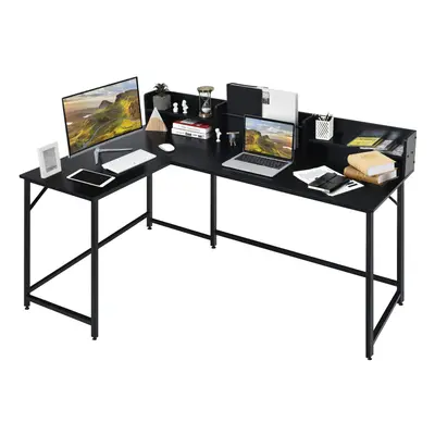 166cm L-shaped Computer Desk Space-saving Corner Computer Workstation