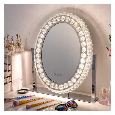 Dimmable Led Light Crystal Hollywood Makeup Mirror