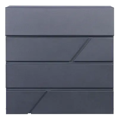 DWD Post Box Wall Mounted Lockable Grey Steel with Magazine Slot