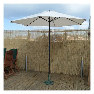 2.7m Wind Up Crank Garden Parasol with Aluminium Shaft Cream