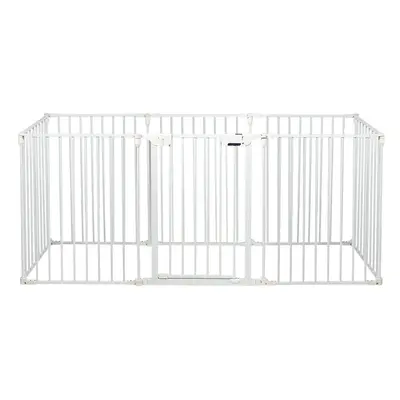 8 Panel Fireplace Fence Baby Pet Safety Gate Playpen Adjustable Room Divider