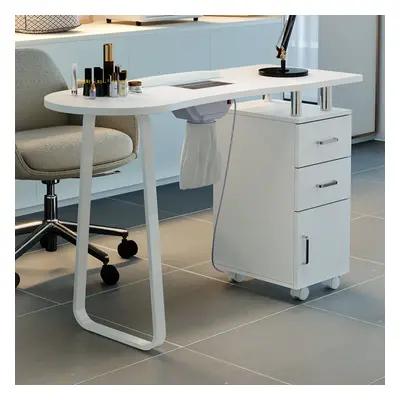 White Professional Manicure Table Nail Station with Dust Collector