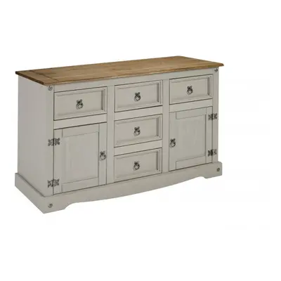 Corona Grey Wax Door Drawer Large Sideboard Cupboard Furniture