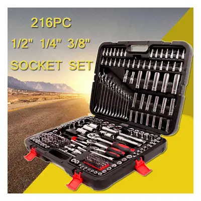 216 Piece Socket Set - 1/2" 3/8" 1/2" DR / Spanners / Torx Box