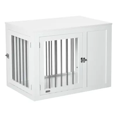 PawHut Furniture-Style Dog Crate End Table w/ Doors, for Medium Dogs