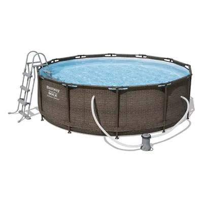 Bestway 12ft x 39.5" Steel Pro Max Swimming Pool & Filter Pump-Rattan