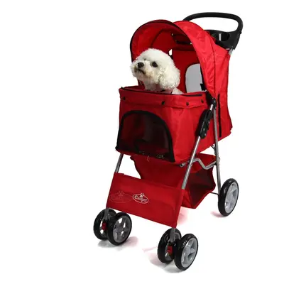 Pet Dog Puppy Stroller Pram Pushchair in Red Easipet