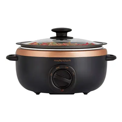 Morphy Richards Evoke Sear And Stew 3.5 Litre Slow Cooker - Black / Rose Gold