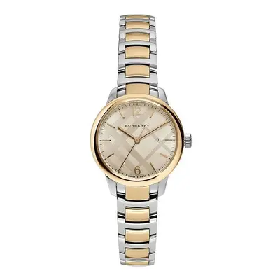 Burberry Womens Watch Swiss The Classic Round TwoTone Stainless Bracelet BU10118