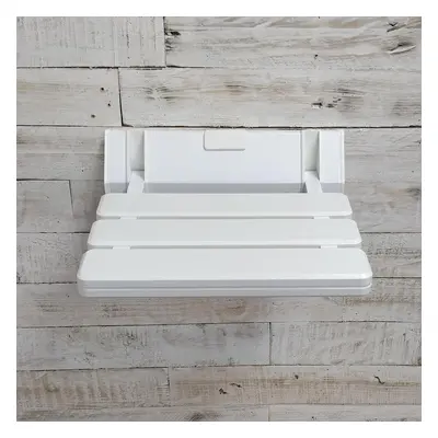 ECOSPA Folding Shower Seat Wall Mounted Stool White Mobility Aid