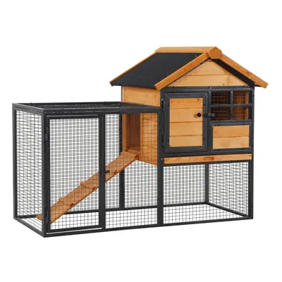 PawHut Wood-metal Rabbit Hutch Elevated Pet House Outdoor x x 92cm