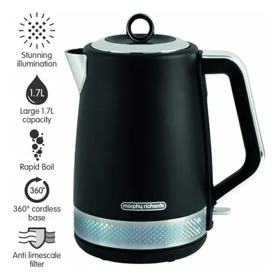 Morphy Richards Illumination Jug Kettle, 1.7L In Black