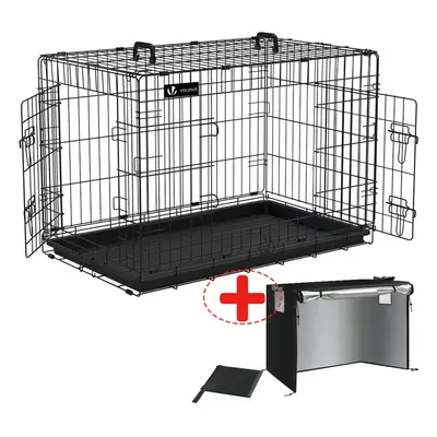 VOUNOT Dog Crate Portable Foldable Secure Pet Puppy Cage with Cover Inches