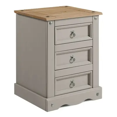 Corona Grey Wax Large Bedside Rustic