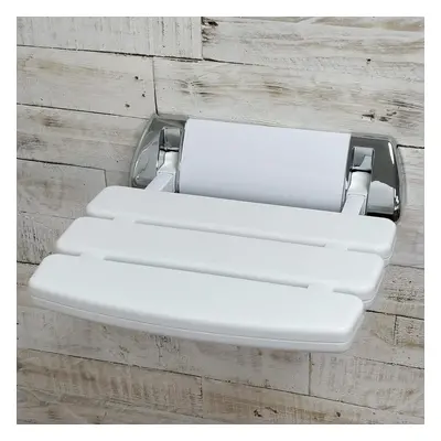 EcoSpa Folding Shower Seat Wall Mounted in White Bathroom Mobility Aid