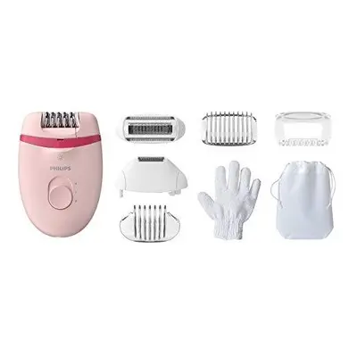 Philips Satinelle Essential Epilator, Corded Hair Removal with Accessories, Including Trimming a