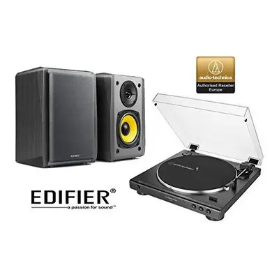 Audio-Technica AT-LP60 Turntable and Edifier R1010BT Active Bluetooth Speaker Package Exclusive 