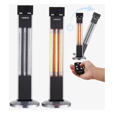 AREBOS Infrared Stand Heater W with Remote Control IP34 Protection Class Low Glare Technology He