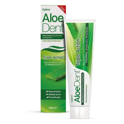 Aloe dent Aloe Vera Fluoride Free Original Triple Action Toothpaste - 100ml X