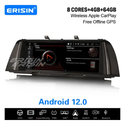 10.25" 8-Core Satnav Android Wireless CarPlay Car Stereo WiFi DAB+ For BMW 5er F10/F11 CIC 64GB