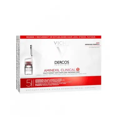 Vichy Dercos Aminexil Clinical 5, anti-hair loss treatment for women, ml x ampoules